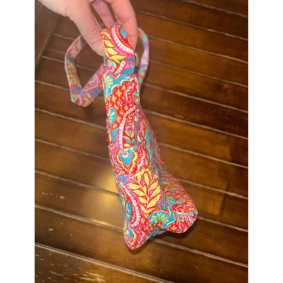 Vera Bradley Crossbody Diaper Bag Shoulder Paisley Floral Print Zip Front Pocket - Picture 11 of 14